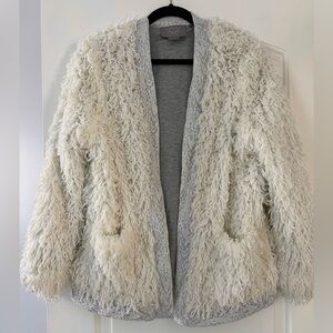 Cozy Cream Fuzzy Shimmery Cardigan XS/S
